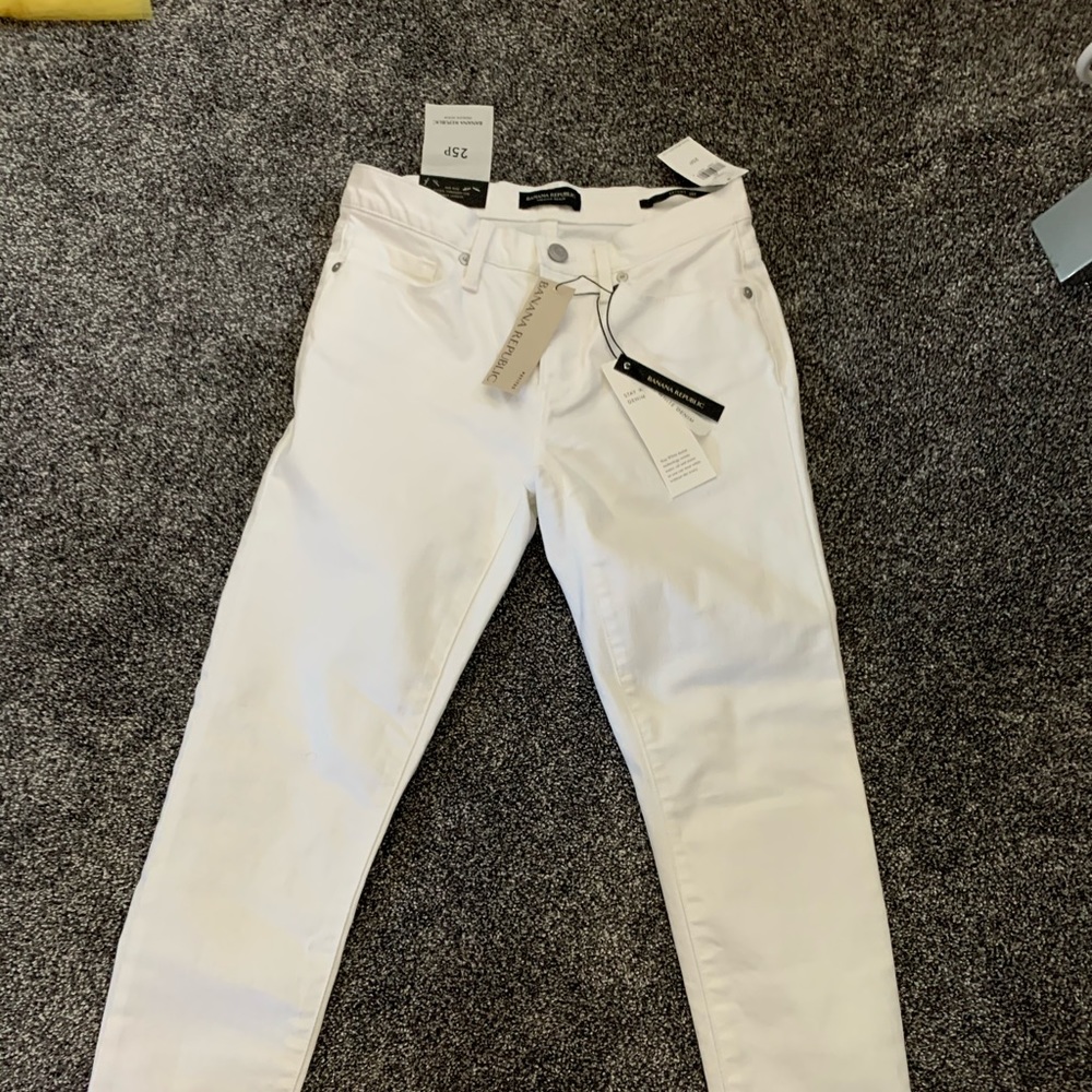 Banana republic white skinny jeans size 25
